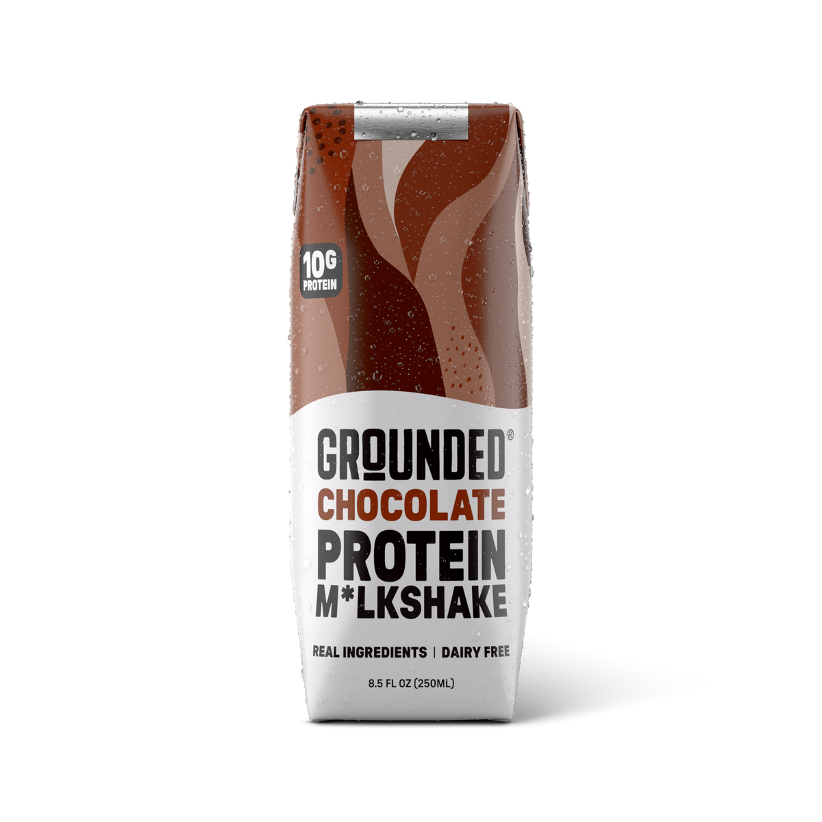 GROUNDED Chocolate Milk 8.5 fl oz carton, dairy-free, 10g protein