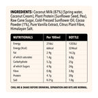 Nutritional information and ingredient list for Grounded chocolate protein milkshake