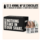 Grounded variety pack 12 — chocolate and mint chocolate protein milkshakes