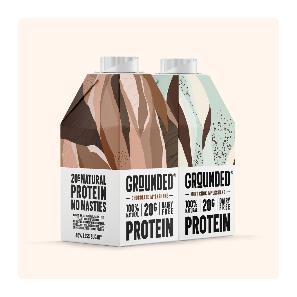 Grounded variety pack — chocolate and mint chocolate protein milkshakes